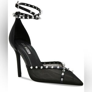 💋 Steve Madden Lupton Mesh Pointed-Toe Pumps, Black, Size 9.5
